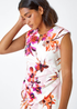 Roman Ivory Floral Print Ruched Shift Bodycon Wrap Dress - 20 Image 4