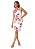 Roman Ivory Floral Print Ruched Shift Bodycon Wrap Dress - 20 Image 1