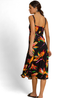 Roman Black Floral Print Tie Front Midi Dress - 14 Image 2