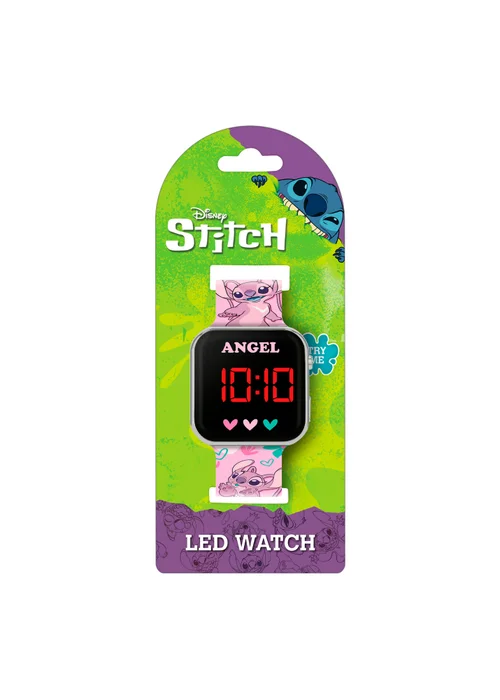 Disney Stitch Angel Printed Strap LED Watch - One Size Image 4
