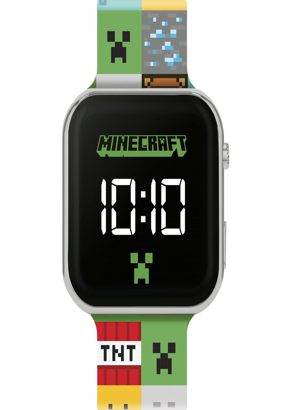 Minecraft Green Printed Strap LED Watch - One Size Image 3