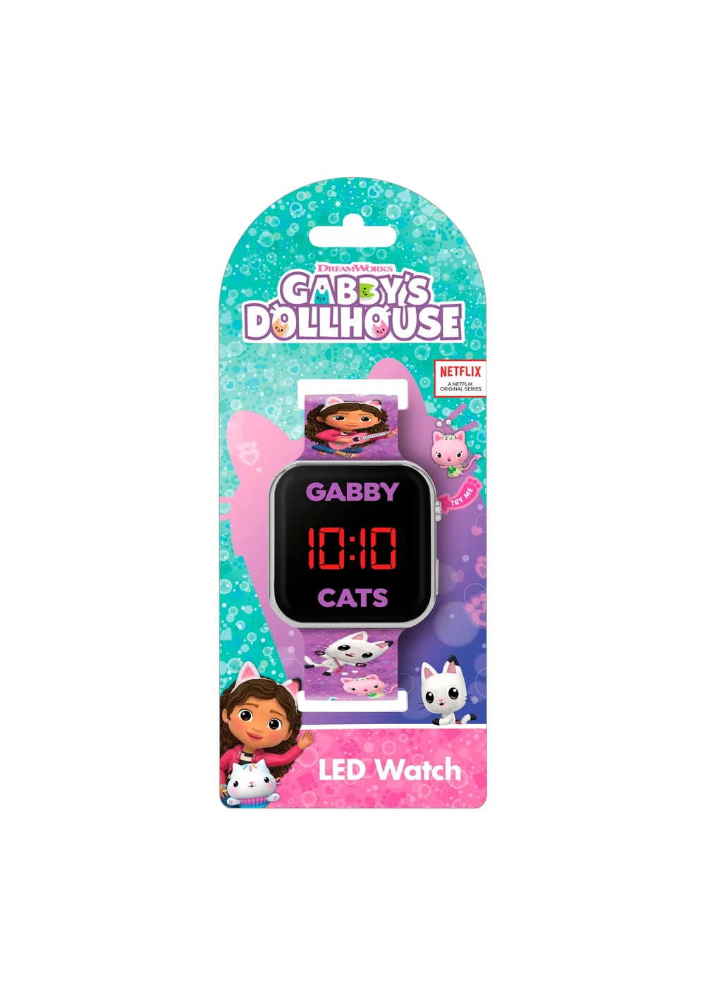 Purple Gabby Printed Strap LED Watch - One Size Image 3
