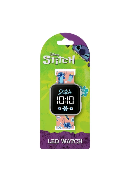 Disney Stitch Pink Stitch Printed Strap LED Watch - One Size Image 4