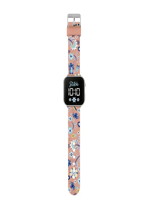Disney Stitch Pink Stitch Printed Strap LED Watch - One Size Image 1