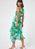 Roman Green Floral Asymmetric Belted Midi Dress - 12 Image 2