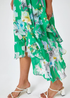 Roman Green Floral Asymmetric Belted Midi Dress - 12 Image 4