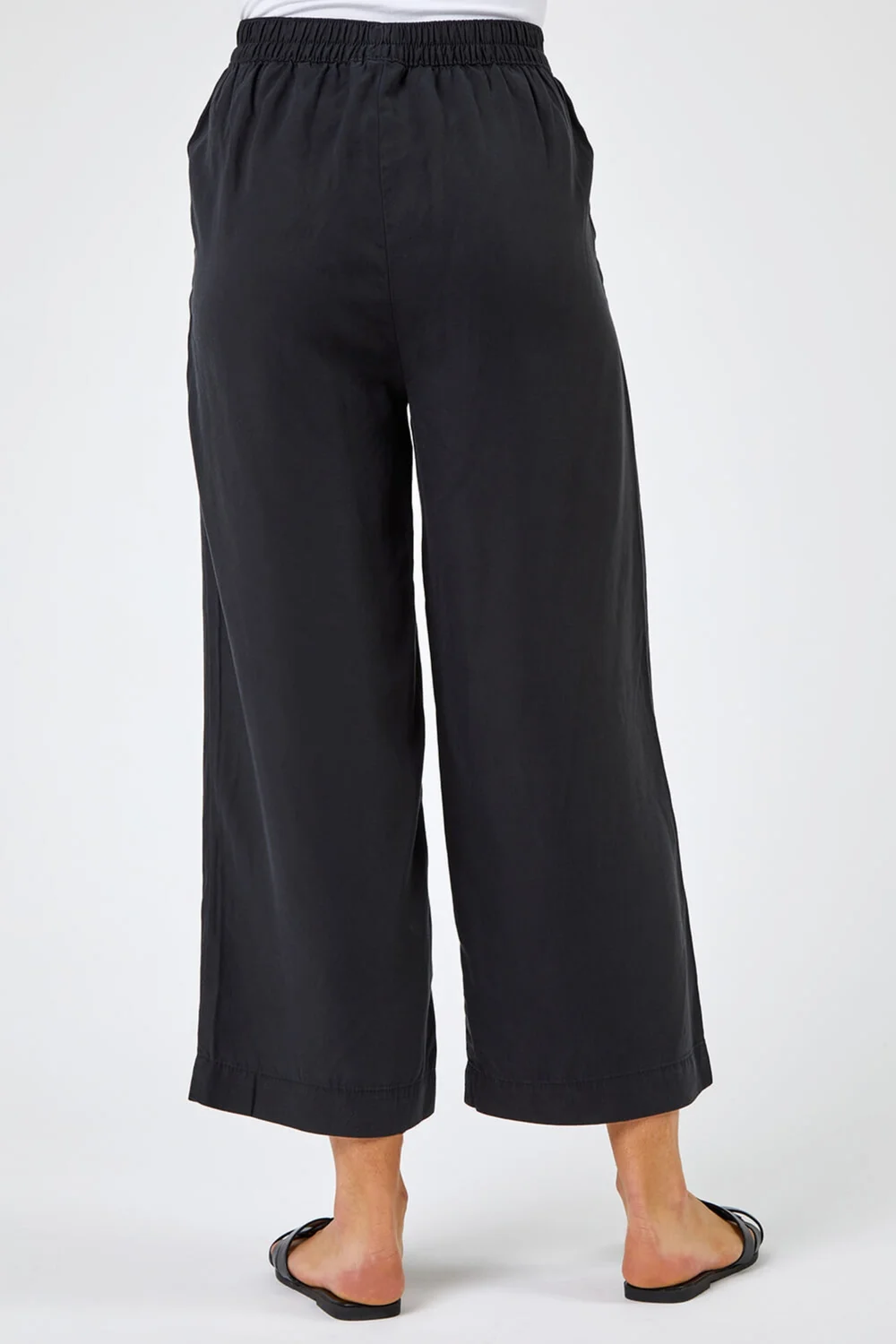Roman Black Tie Waist Detail Culottes - 6 Image 2