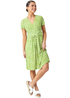 Roman Lime Petite Spot Print Wrap Stretch Dress - 12 Image 3