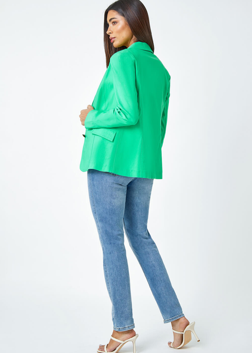 Roman Pale Green Button Detail Stretch Blazer - 10 Image 2