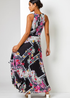Roman Black Floral Border Print Pleated Maxi Dress - 22 Image 2