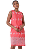 Roman Coral Broderie Contrast Hem Cotton Shift Dress - 18 Image 1