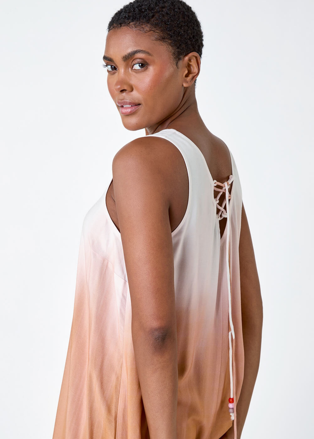 Roman Red Sleeveless Ombre Midi Dress - 16 Image 4