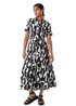 Roman Black Abstract Print Fit & Flare Shirt Dress - 24 Image 3