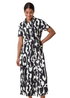 Roman Black Abstract Print Fit & Flare Shirt Dress - 24 Image 1