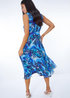 Roman Blue Petite Abstract Print Pleated Dress - 24 Image 2