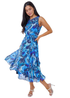 Roman Blue Petite Abstract Print Pleated Dress - 24 Image 1