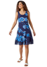 Roman Navy Floral Print Cotton Layered Dress - 18 Image 1