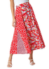 Roman Red Ditsy Floral Print A Line Midi Skirt - Size 14 Image 3