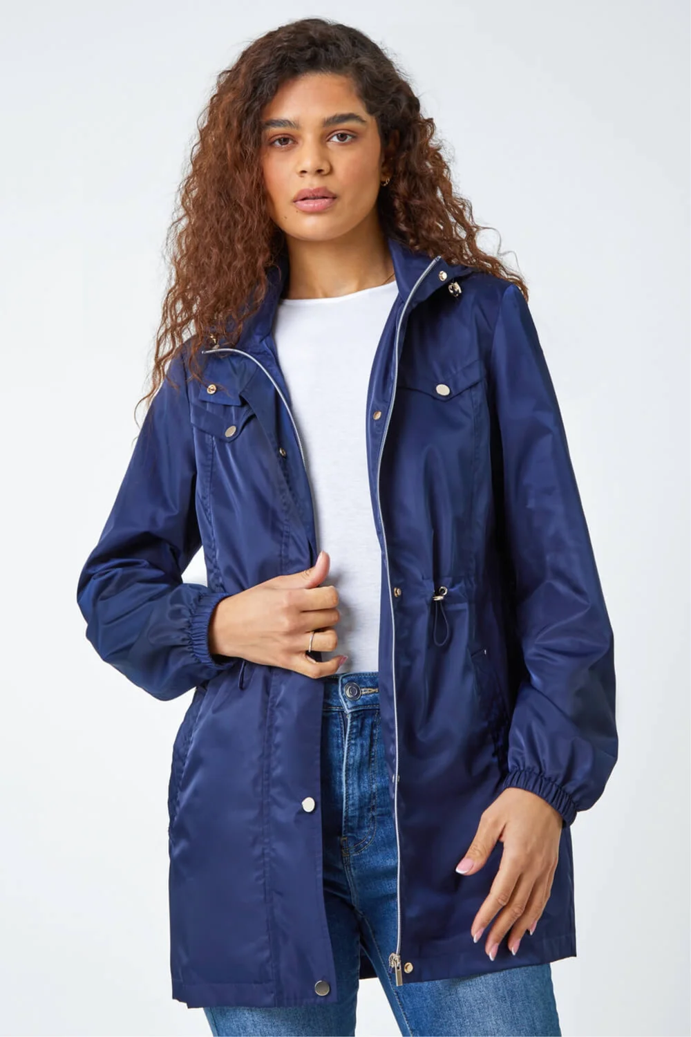 Roman Navy Shower Resistant Longline Jacket - 10 Image 4