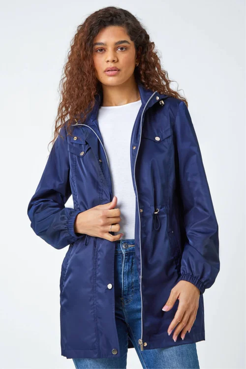 Roman Navy Shower Resistant Longline Jacket - 10 Image 4
