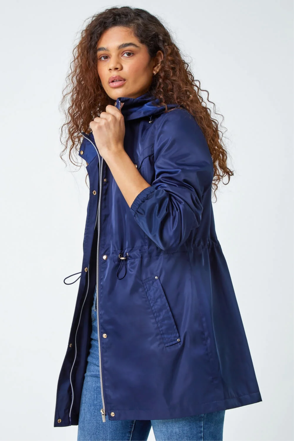 Roman Navy Shower Resistant Longline Jacket - 10 Image 1