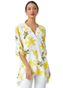 Roman Yellow Floral Print Wrap Hem V-Neck Tunic Top - Size 24 Image 1