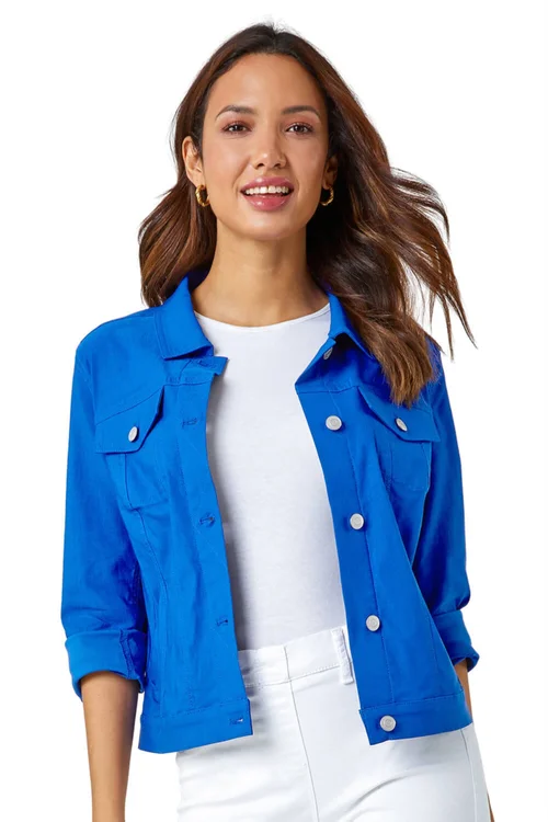 Roman Royal Blue Stretch Pocket Detail Jacket - 6 Image 1