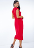 Roman Red Petite Ruched Wrap Midi Dress - 16 Image 2