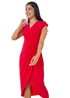 Roman Red Petite Ruched Wrap Midi Dress - 16 Image 1