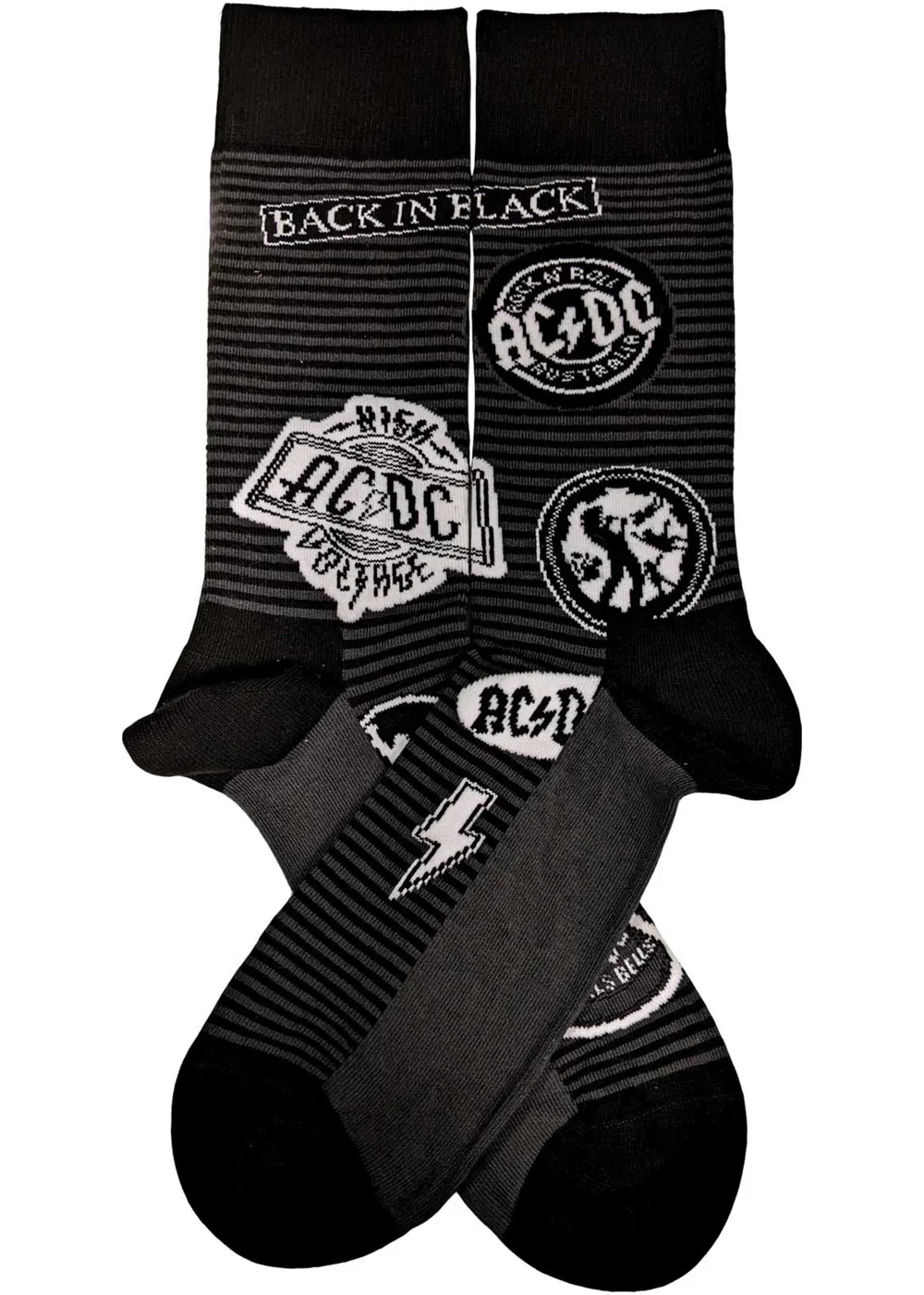 AC/DC Black Icons Socks - Size 7 | Matalan