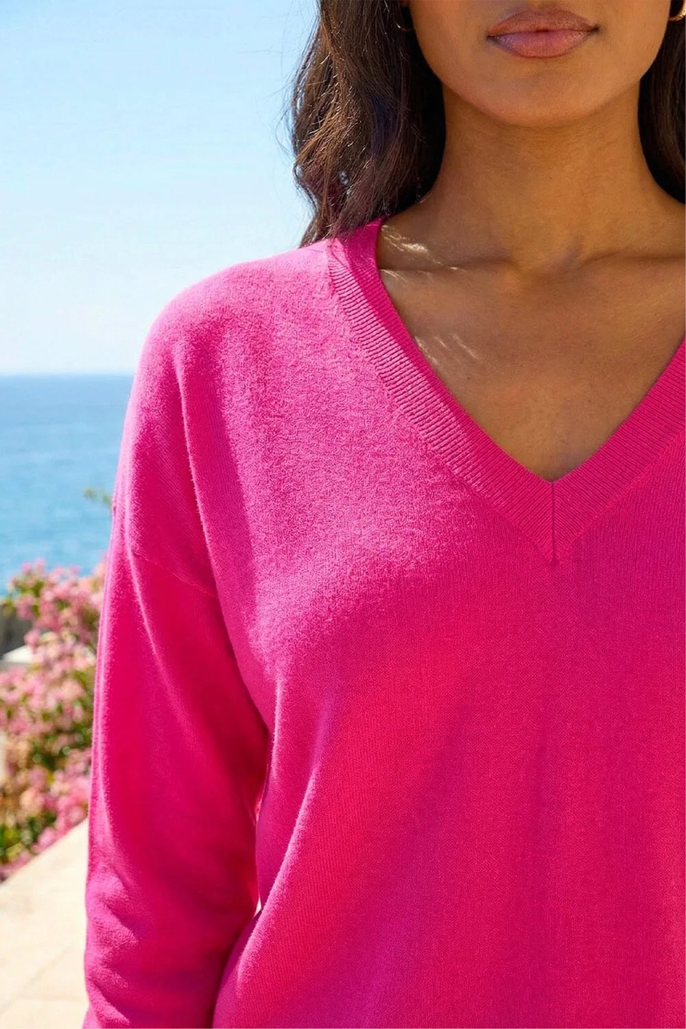 Roman Fuchsia V-Neck Stretch Jumper - 24 Image 4