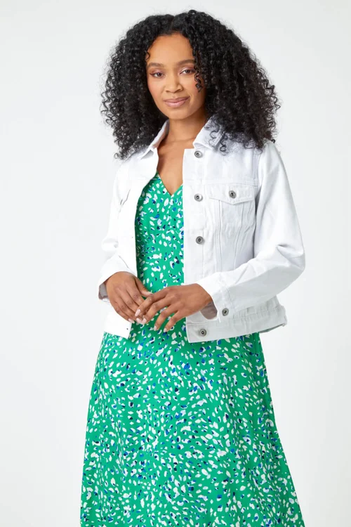 Roman Petite White Bleached Denim Jacket - 16 Image 2