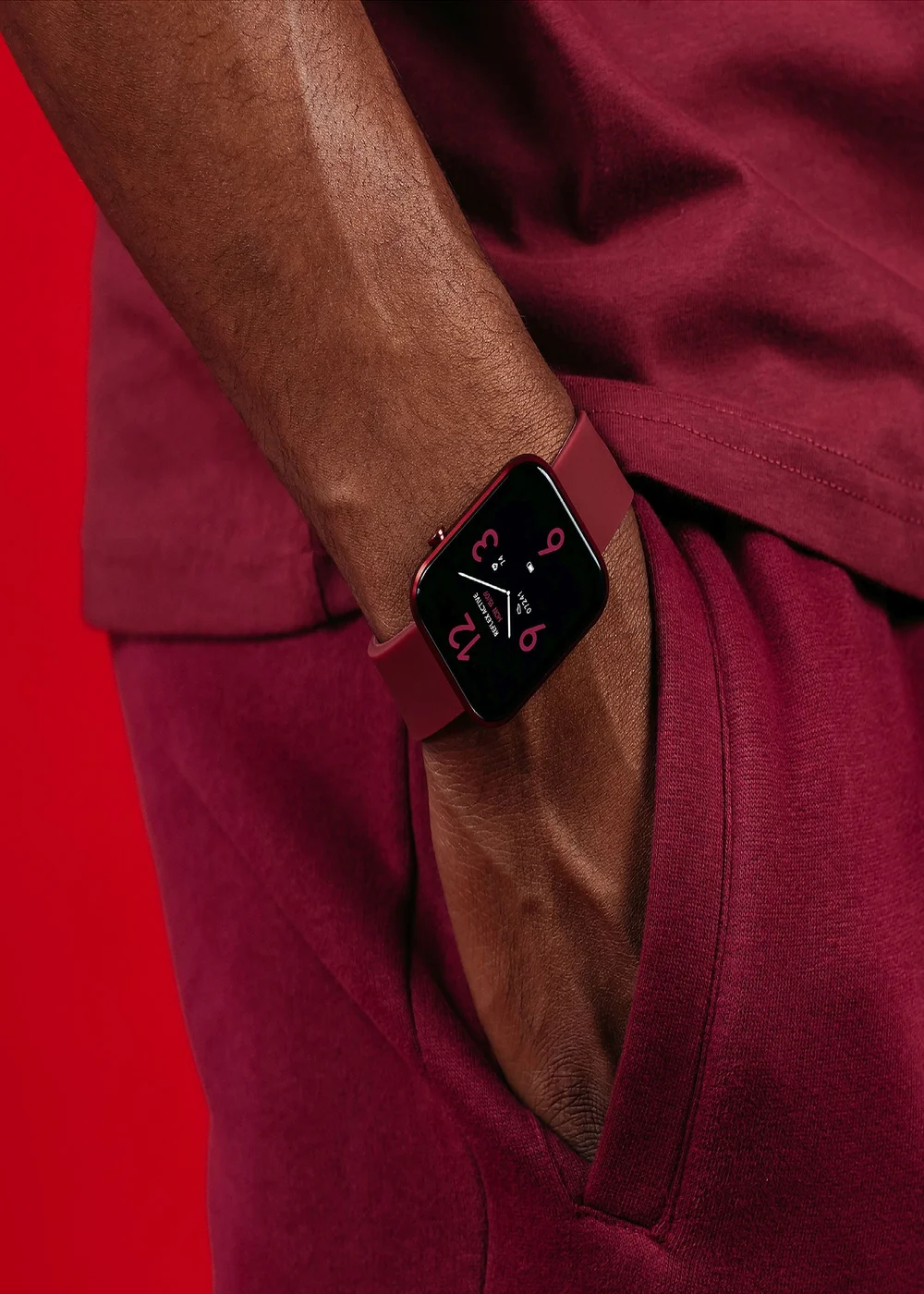 Reflex Active Burgundy Series 12 Strap Smart Watch - One Size Image 3