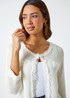 Roman Ivory Short Textured Boucle Cardigan - Size 16 Image 4