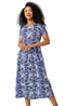 Roman Blue Petite Aztec Print Midi Stretch Dress - 16 Image 1