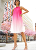 Roman Cerise Ombre Halter Neck Pleated Swing Dress - 16 Image 3