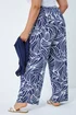 Roman Navy Curve Linear Print Palazzo Trousers - 26-28 Image 3