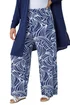 Roman Navy Curve Linear Print Palazzo Trousers - 26-28 Image 1