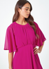 Roman Pink Petite Chiffon Cape Midi Dress - 14 Image 4