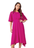 Roman Pink Petite Chiffon Cape Midi Dress - 14 Image 3