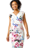 Roman Ivory Petite Floral Stretch Ruched Wrap Dress - 14 Image 3