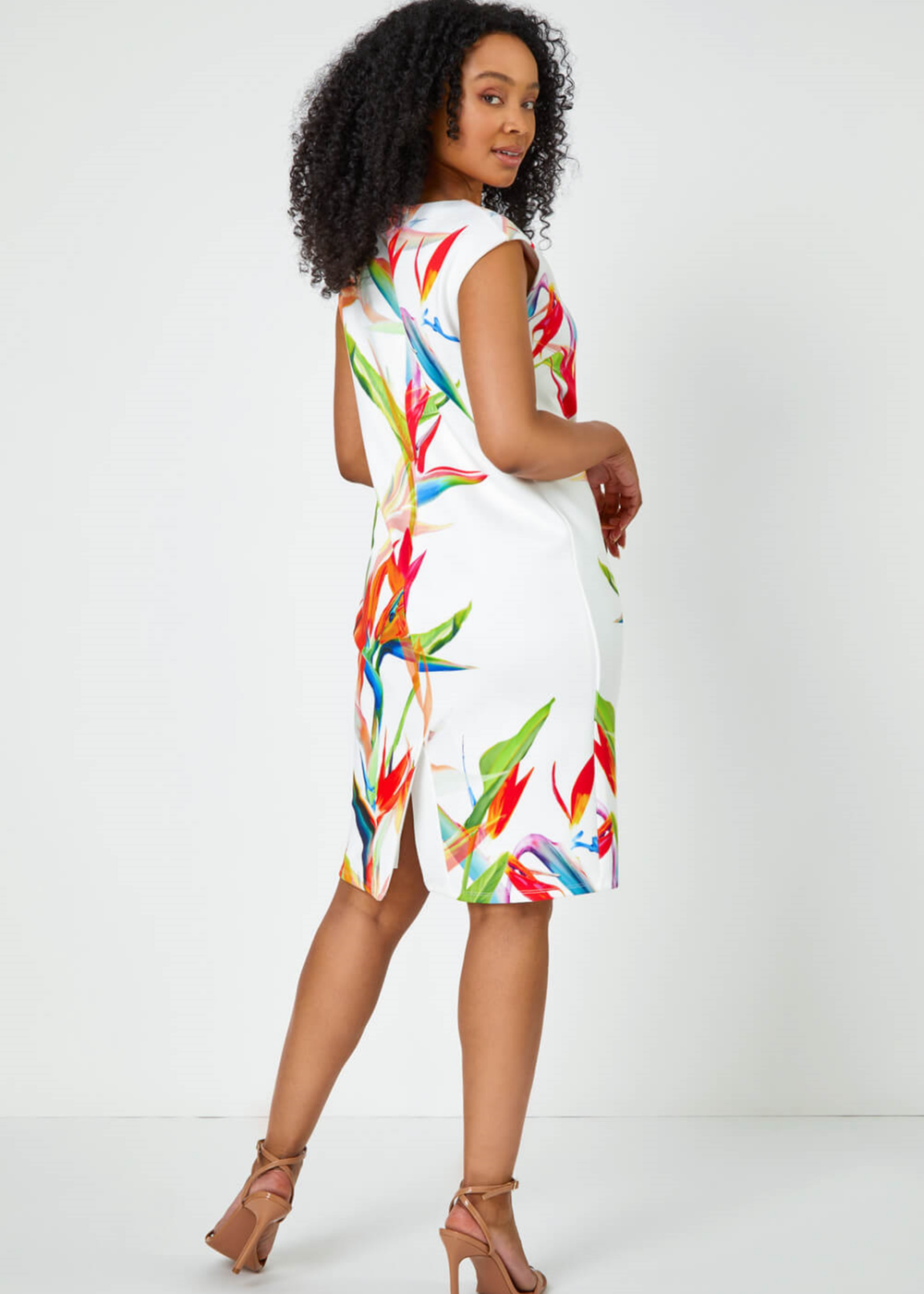 Roman Ivory Petite Premium Stretch Floral Shift Dress - 24 Image 2