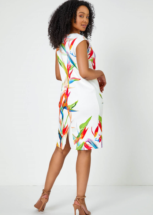 Roman Ivory Petite Premium Stretch Floral Shift Dress - 24 Image 2