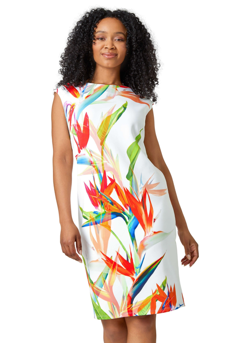 Roman Ivory Petite Premium Stretch Floral Shift Dress - 24 Image 3