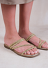 Where's That From Dream Extra Wide Gold Strappy Slider Sandals - Size 4 Image 3