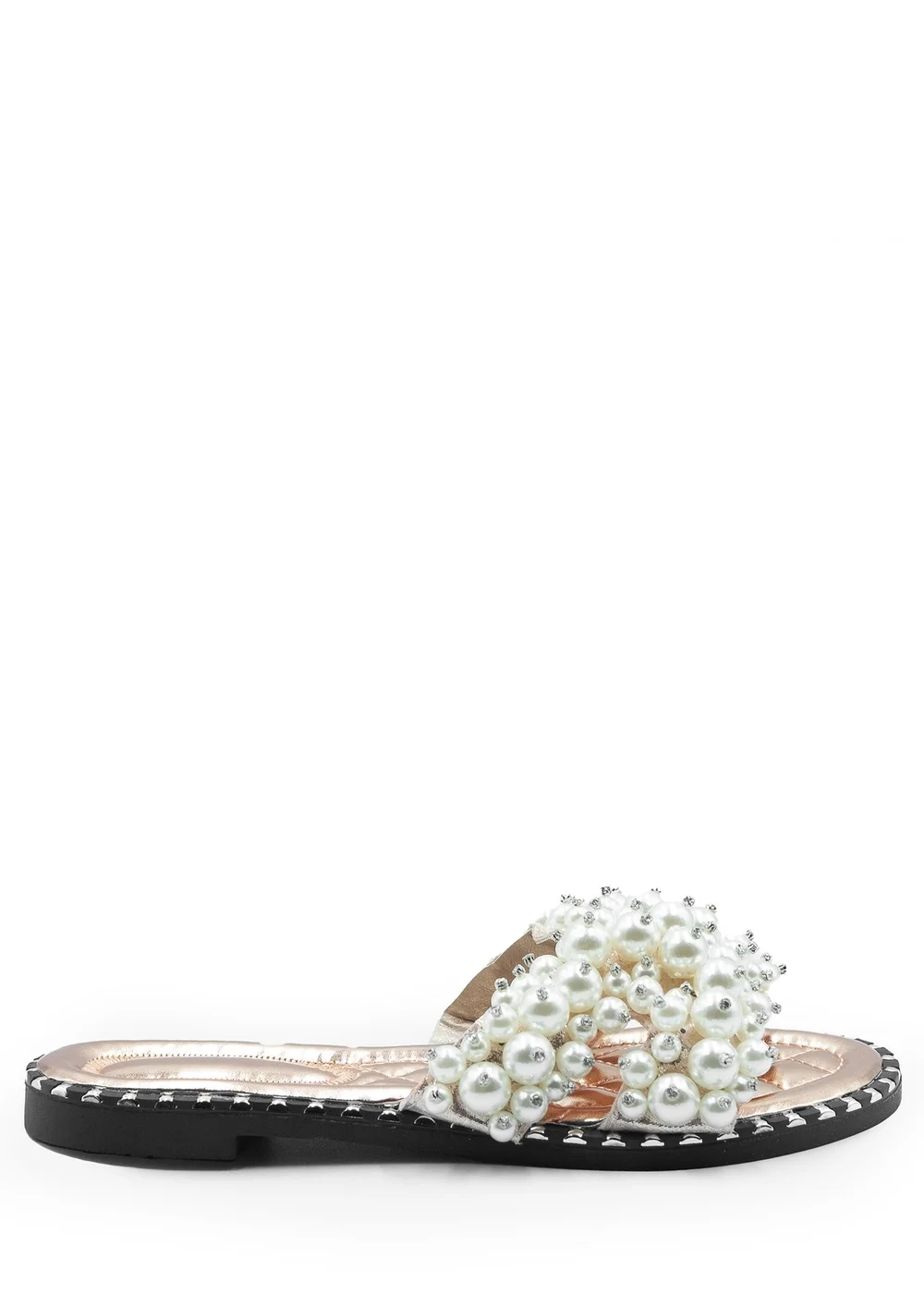 Where's That From Iona Wide Fit Rose Gold Pearl Sandals - 3 Image 1