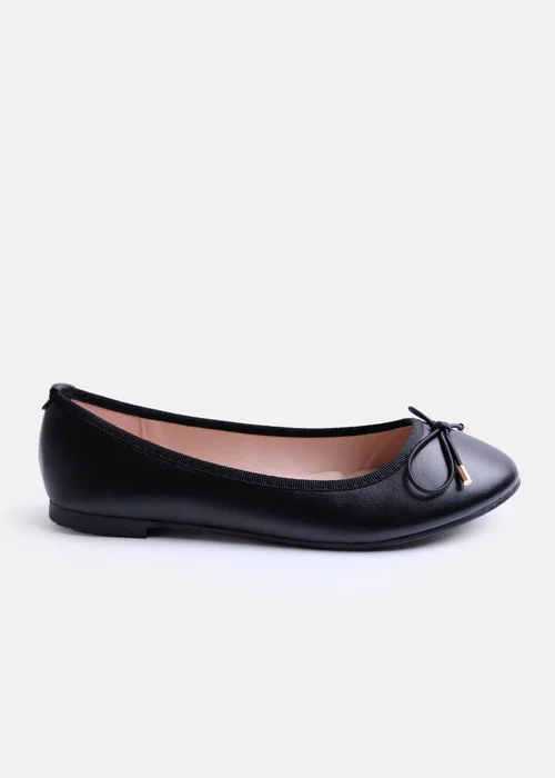 Where's That From Black Tallulah Wide Fit PU Flat Pumps - Size 6 Image 1