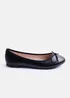 Where's That From Black Tallulah Wide Fit PU Flat Pumps - Size 6 Image 1