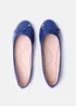 Where's That From Navy Tallulah Wide Fit Patent Flat Pumps - Size 3 Image 2