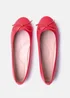 Where's That From Red Tallulah Wide Fit PU Flat Pumps - Size 3 Image 2